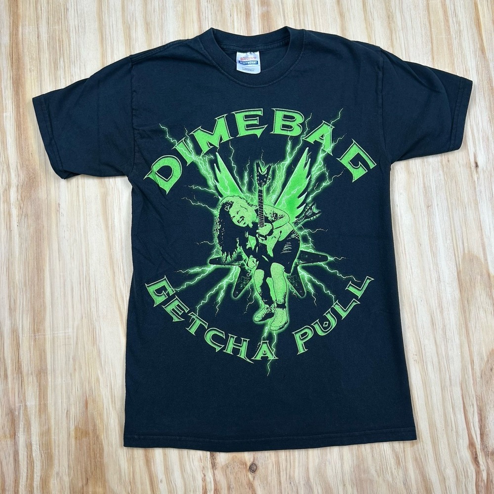 Darrell "Dimebag" Pantera Getcha Pull  90's Vintage Rock Tee Small‎ Black